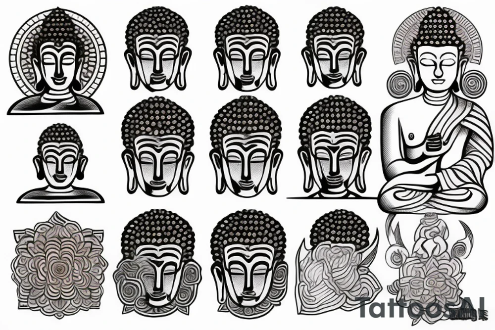 Neo traditional buddha tattoo idea