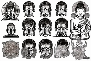 Neo traditional buddha tattoo idea