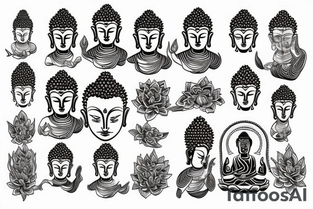 Neo traditional buddha tattoo idea
