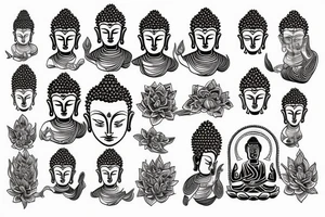 Neo traditional buddha tattoo idea