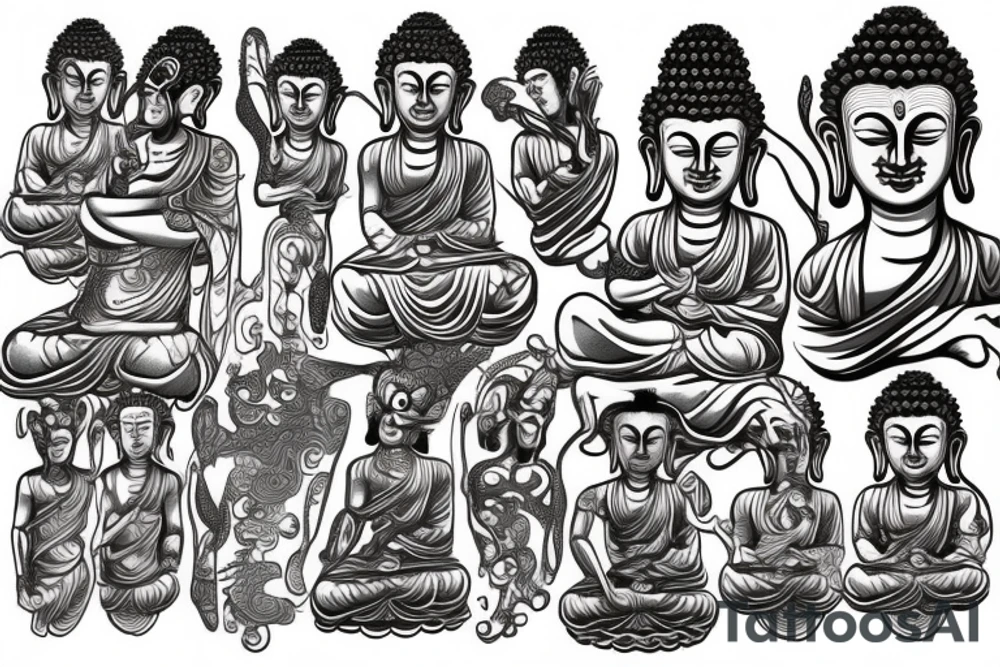 Neo traditional buddha tattoo idea
