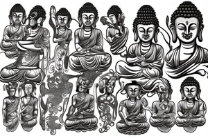 Neo traditional buddha tattoo idea