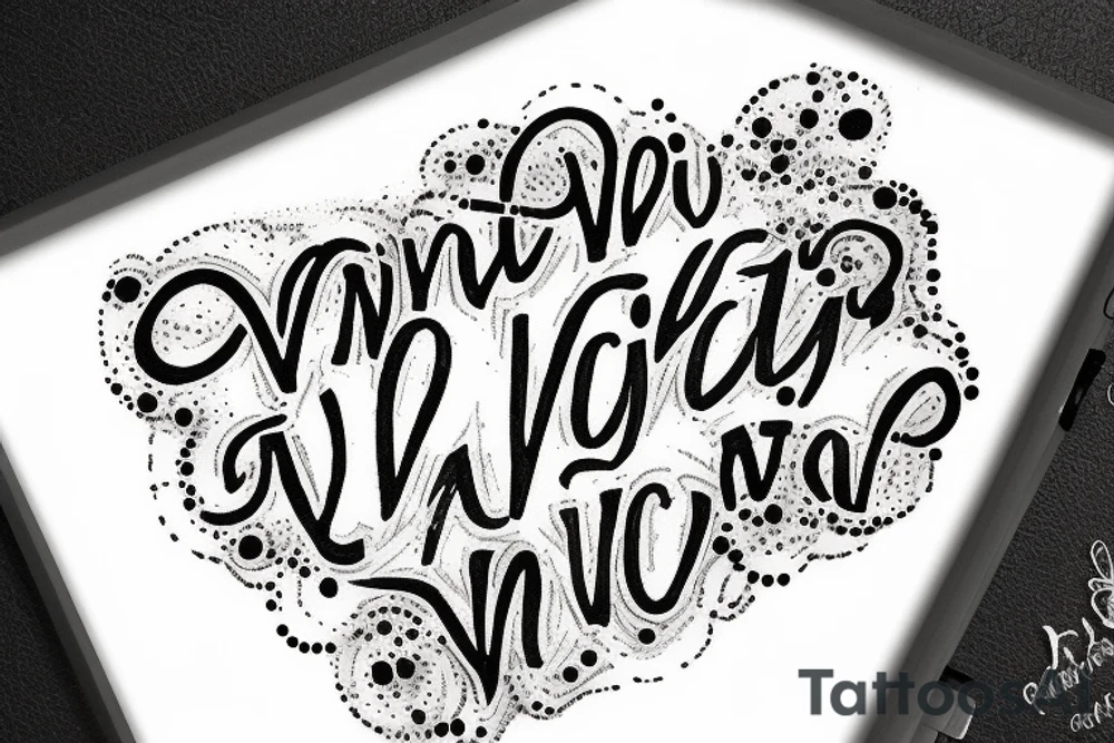 In typewriter font, quote "veni, vidi, vici" with galaxy art surrounding it tattoo idea