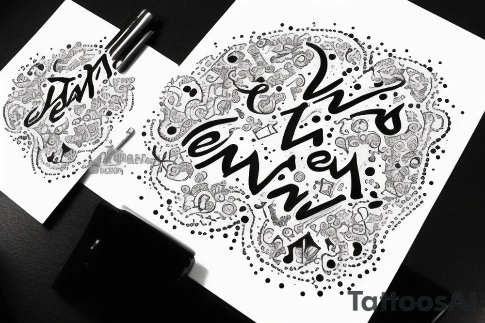 In typewriter font, quote "veni, vidi, vici" with galaxy art surrounding it tattoo idea