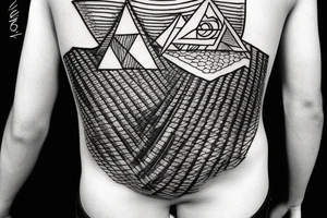 pyramid with a sun behind, sci-fi tattoo idea