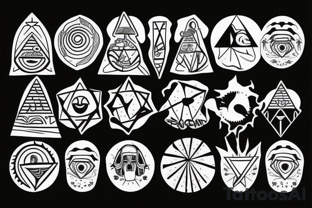 pyramid with a sun behind tattoo idea