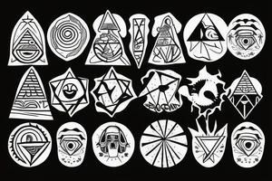 pyramid with a sun behind tattoo idea