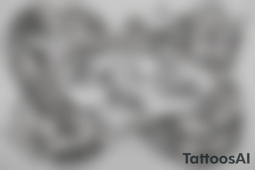In typewriter font, quote "veni, vidi, vici" with galaxy art and star gazing lilies and mushrooms surrounding it tattoo idea