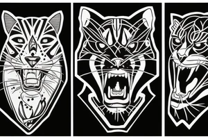 american traditional panther tattoo idea