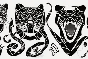 american traditional panther tattoo idea