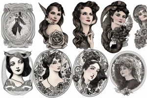 A Portrait of a Woman in the 1900s tattoo idea