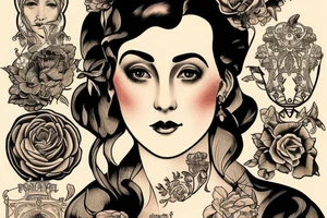 A Portrait of a Woman in the 1900s tattoo idea