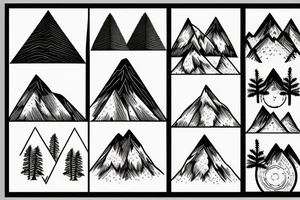 forest trees with a mountain in the background tattoo idea
