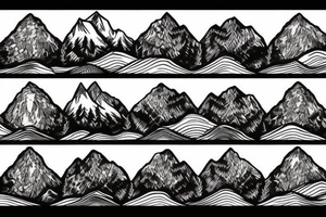 many trees with a mountain in the background tattoo idea