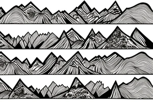 many trees with a mountain in the background tattoo idea