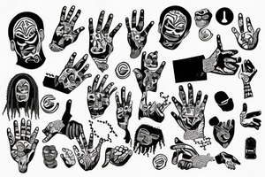Hand with a dreaded mouth tattoo idea