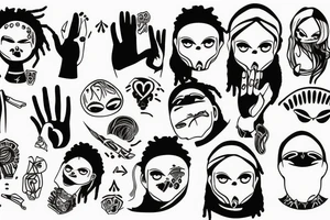 Hand with a dreaded mouth tattoo idea
