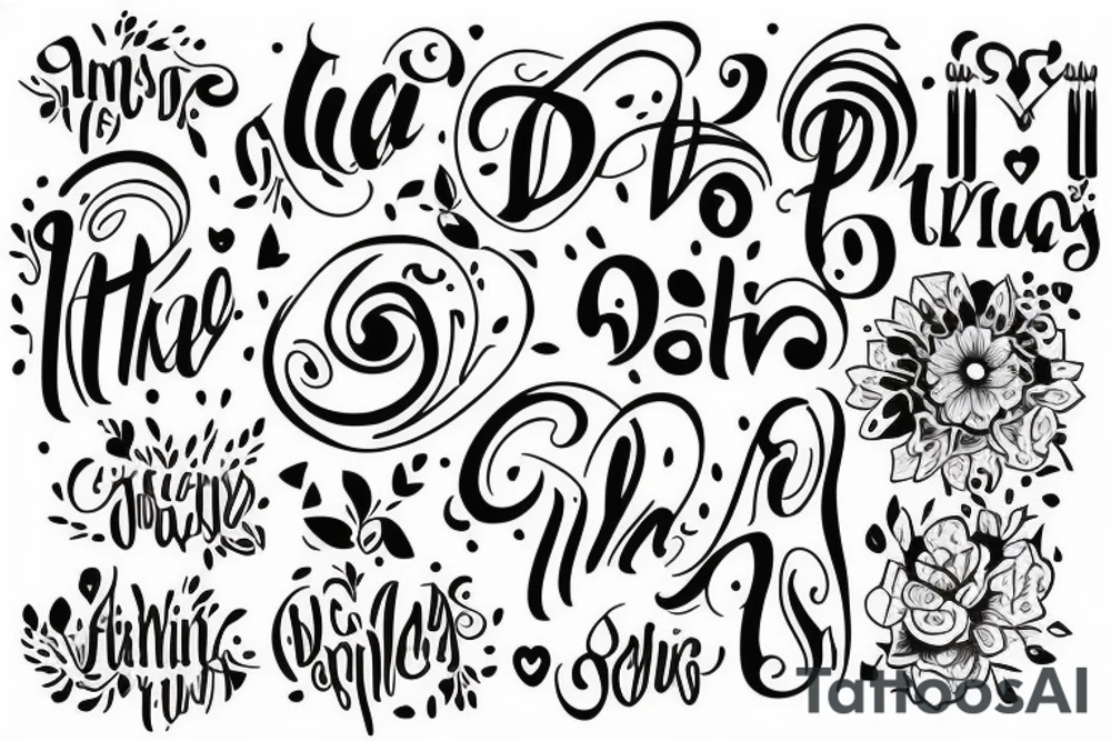 Inital D, sisters, family, girly tattoo idea