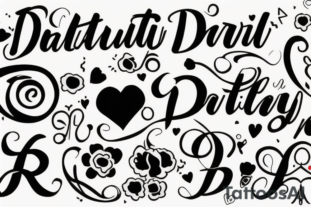 Inital D, sisters, family, girly tattoo idea