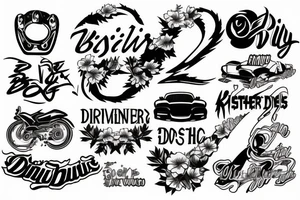 Initial D, sisters, family, girly tattoo idea