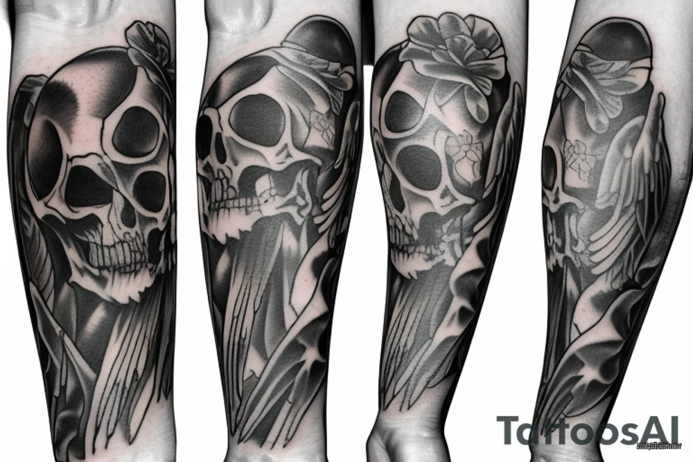 angel of death forearm tattoo idea