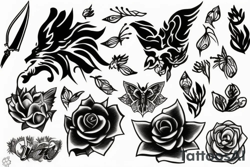 falling tattoo idea