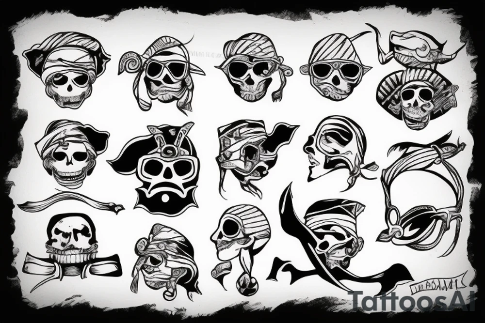 Pirate with divemask tattoo idea