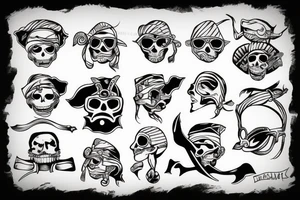 Pirate with divemask tattoo idea