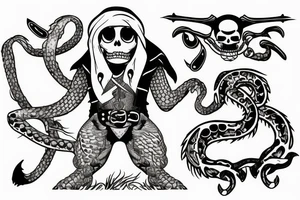 Bonefrog pirate with divemask tattoo idea