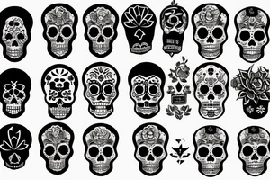 Blackout day of the dead sleeve tattoo idea