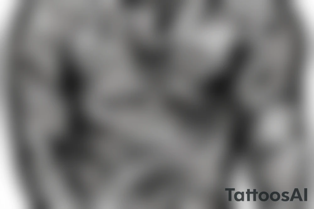 Blackout Chicano style full sleeve tattoo idea