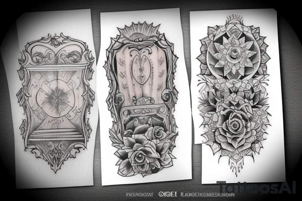 old barred wooden door tattoo idea
