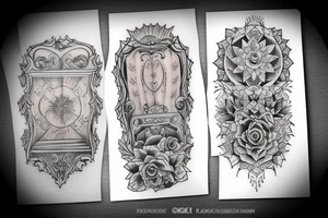 old barred wooden door tattoo idea