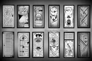 barred wooden door tattoo idea
