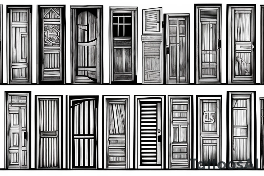 barred wooden door tattoo idea