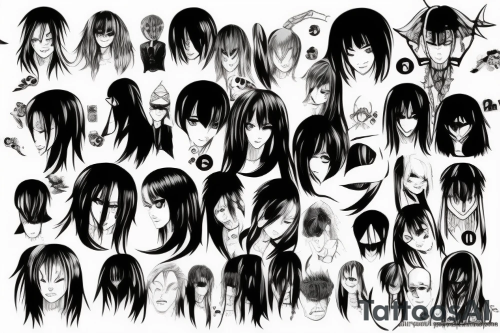Cool anime mask tattoo idea