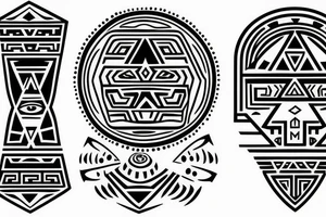 simple aztec symbols tattoo idea