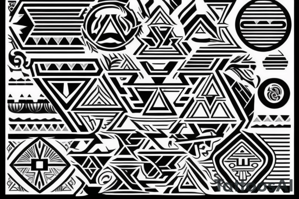 simple aztec symbols tattoo idea
