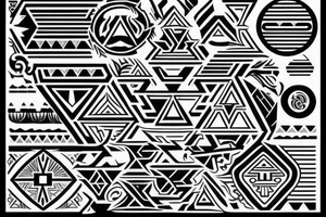simple aztec symbols tattoo idea