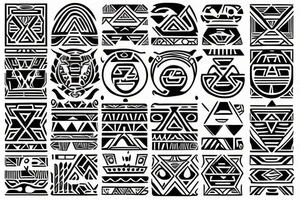 simple aztec symbols tattoo idea