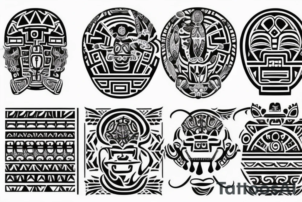 simple aztec symbols tattoo idea