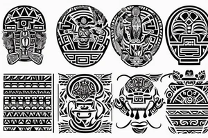 simple aztec symbols tattoo idea