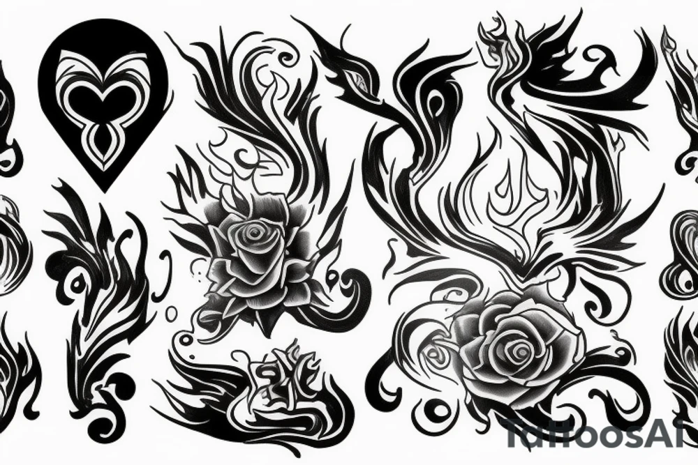 pride with flames tattoo idea