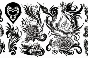 pride with flames tattoo idea