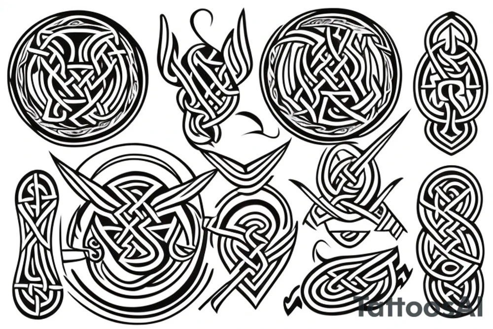 Viking symbol circle tattoo idea