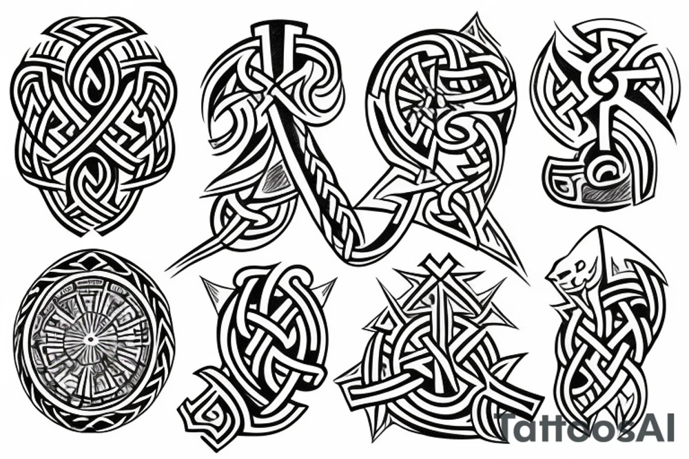 Viking symbol circle tattoo idea