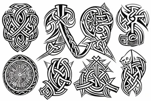 Viking symbol circle tattoo idea