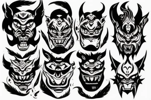 Oni mask tattoo idea