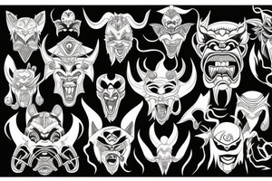 Oni mask tattoo idea