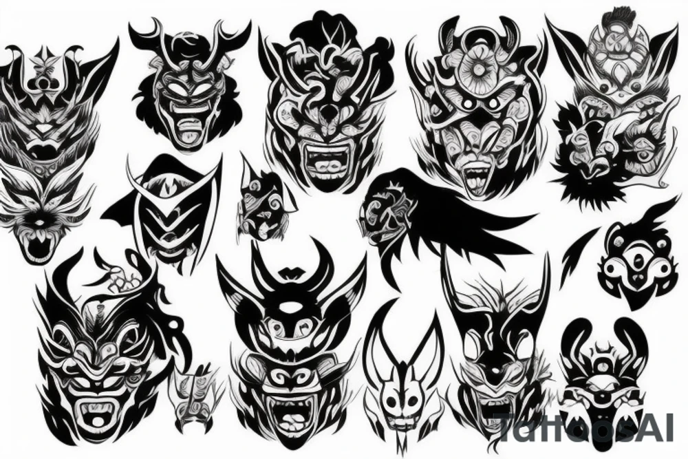 Oni mask tattoo idea